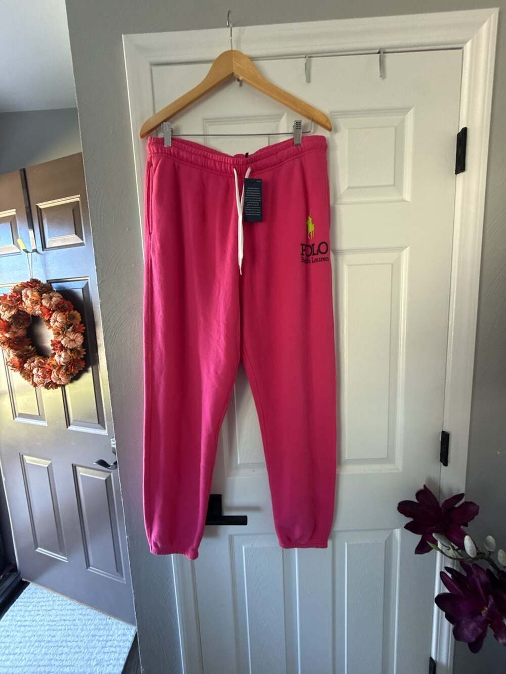 Polo Ralph Lauren Sweatpants Size XL Bright Pink Fleece Joggers